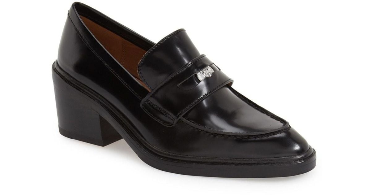 womens loafers with block heel